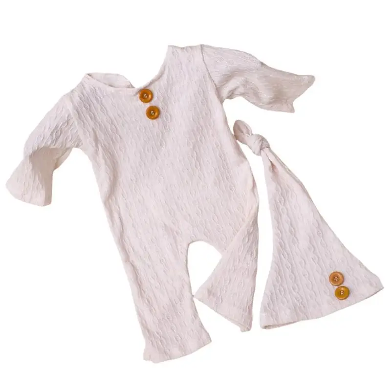 u13f التصوير الفوتوغرافي للأطفال وضع قبعة متماسكة مريحة وسروال تمتد لالتقاط صور الرضع