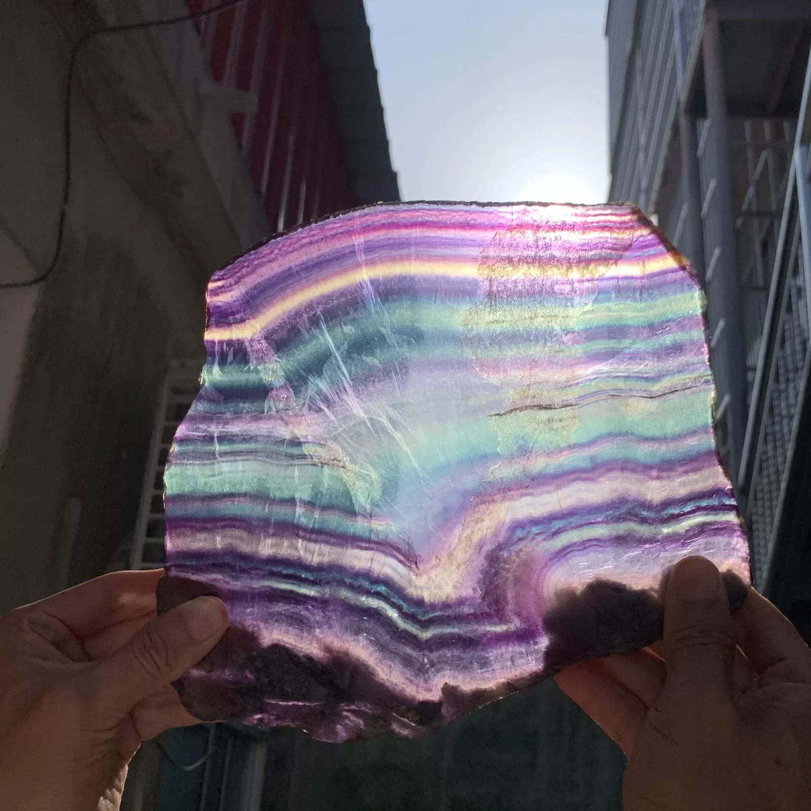 Natural Colored Fluorite Slices, Quartz Crystal Colored Fluorite Flakes, Mineral Spiritual Healing