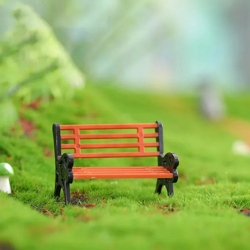 

Miniature Bench Stools Micro Landscapes Resin Chair Crafts Succulents Bonsai Doll House Park Chair Figurines Home Decor