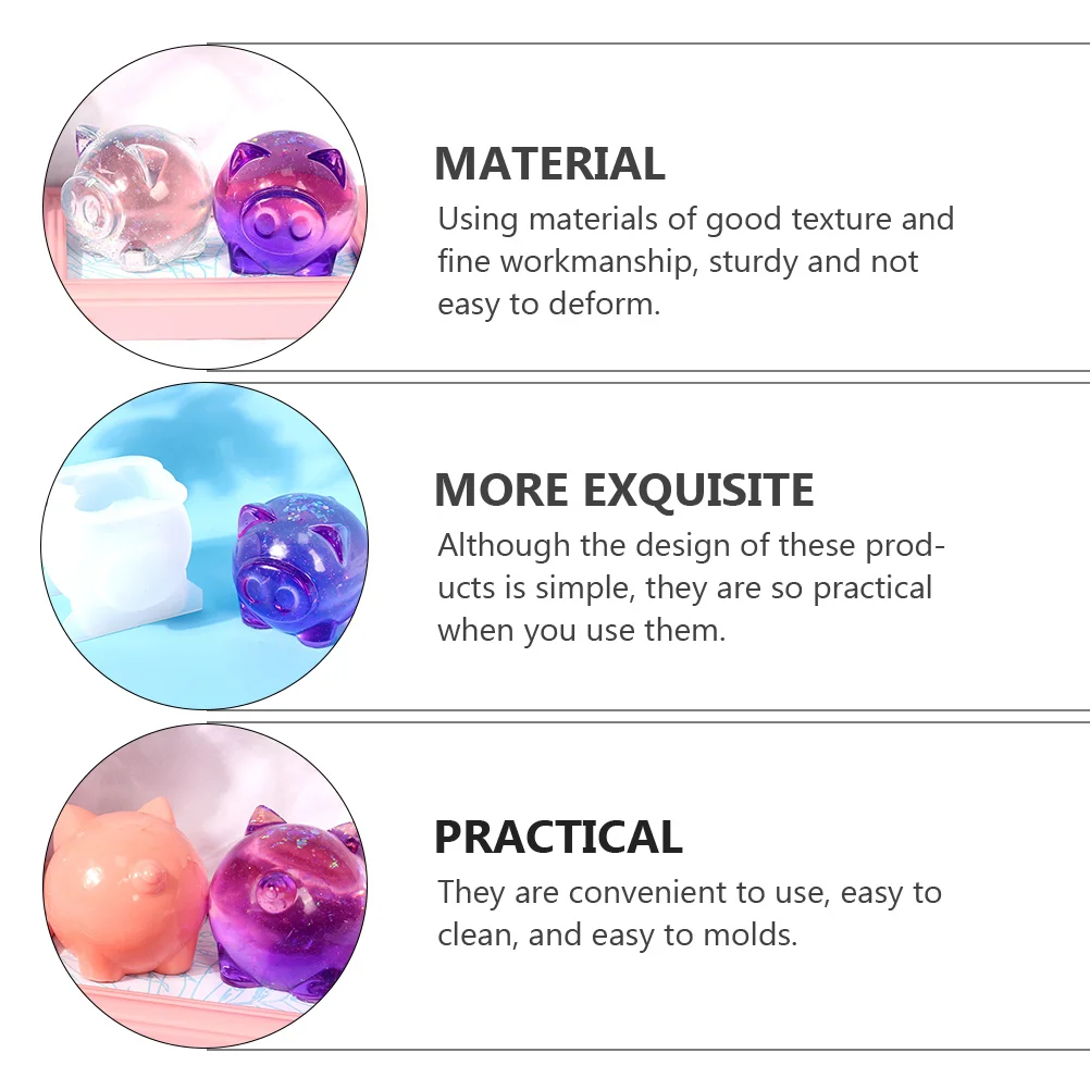 

Pig Shaped Silicone Molds for Gypsum Epoxy Resin Figurine Craft Accessories DIY Jewelry Parts Office DecorReusable Flexible Easy