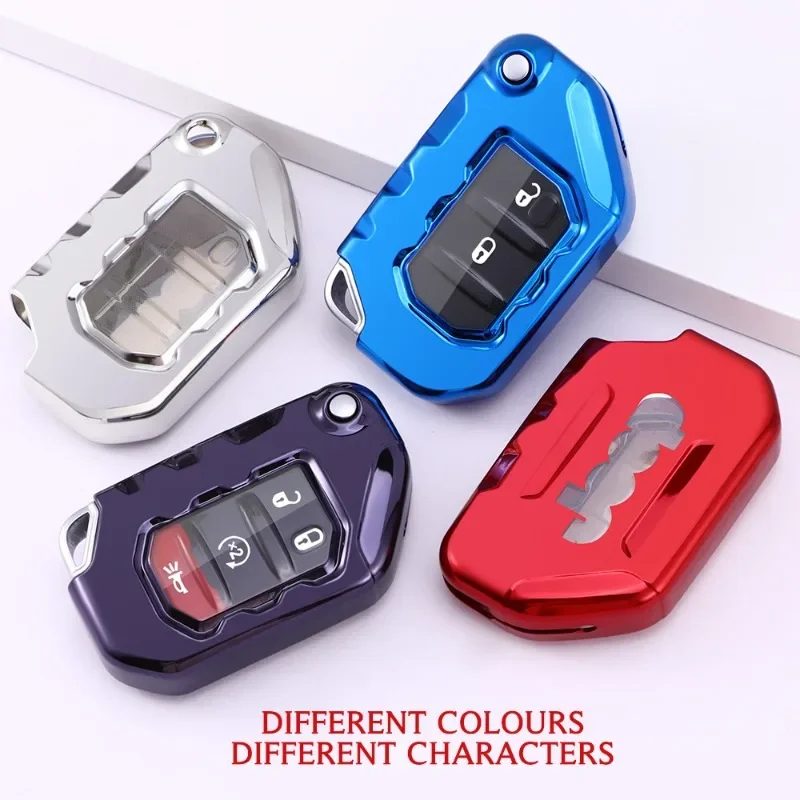 

Case Holder Key Fob Cover Skin For Jeep 2020 2021 Gladiator JT Sahara JLU 2018 2019 Jeep Wrangler JL JLU Rubicon