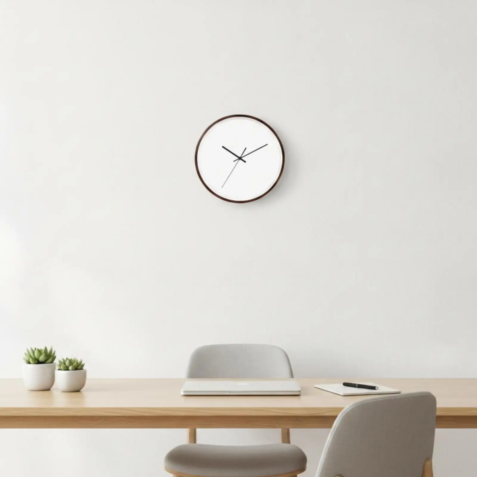 Minimalist Round Wall Clock Frame Unfinished Wood Surface for Custom Painting Labeling with Silent Movement