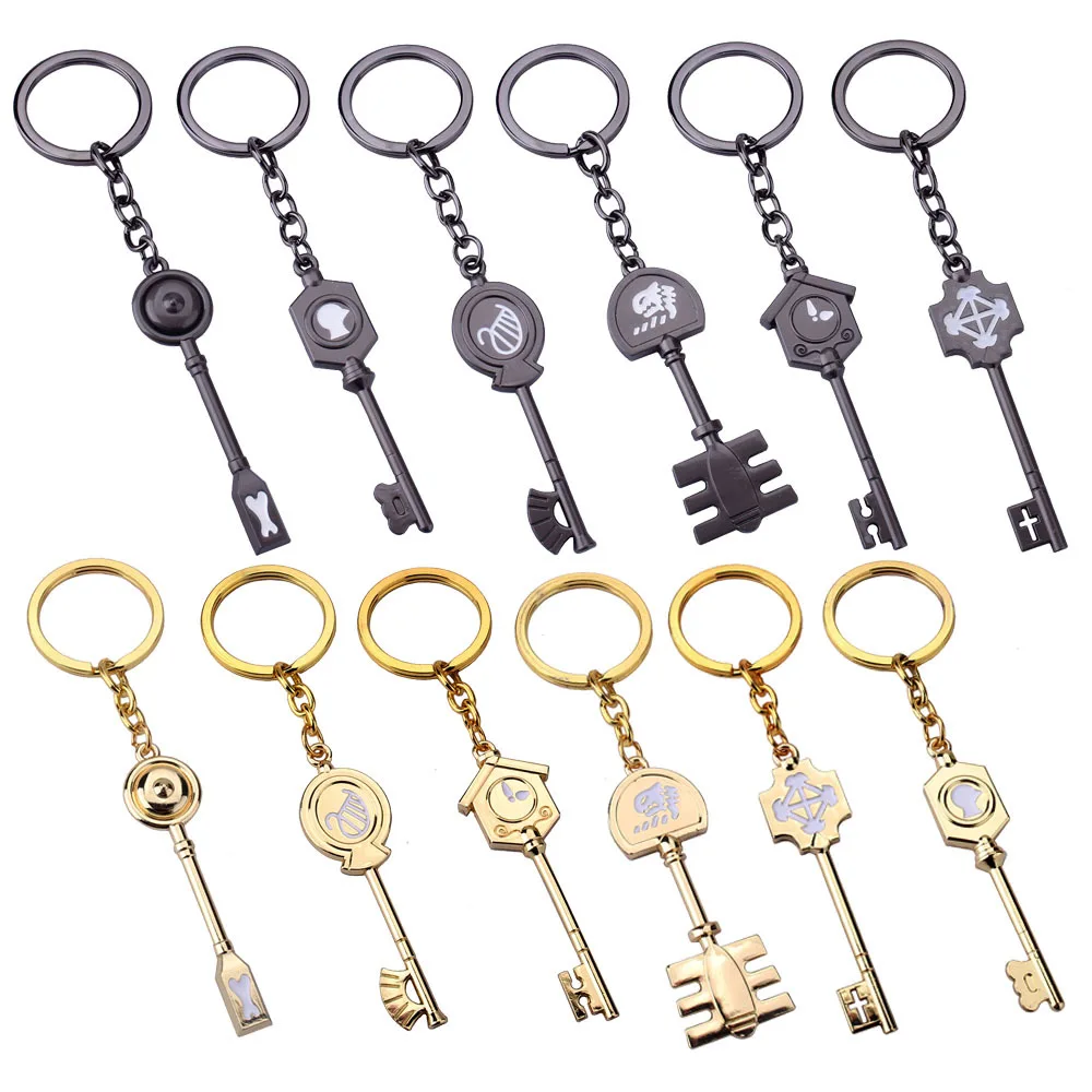 Fashion Keychain Zodiac Star Spirit Magician Summons KeyRing Key Chains Cosplay Jewelry Gifts llaveros