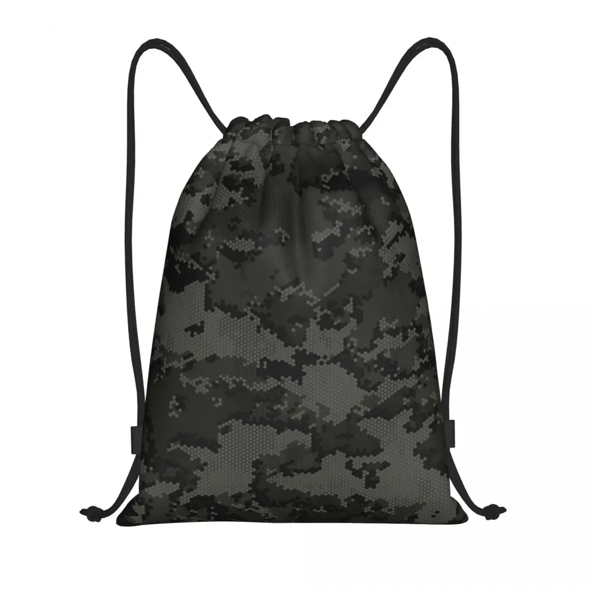 Custom Blackout Alpha Zulu Camouflage Drawstring Bags for Shopping Yoga Backpacks Men Women Camo Sports Gym Sackpack