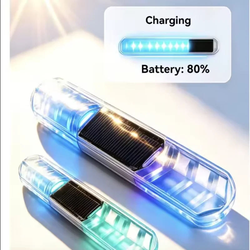 Motorcycle, electric vehicle, solar powered LED flash, car collision warning light, decorative light, door handle, anti scratch