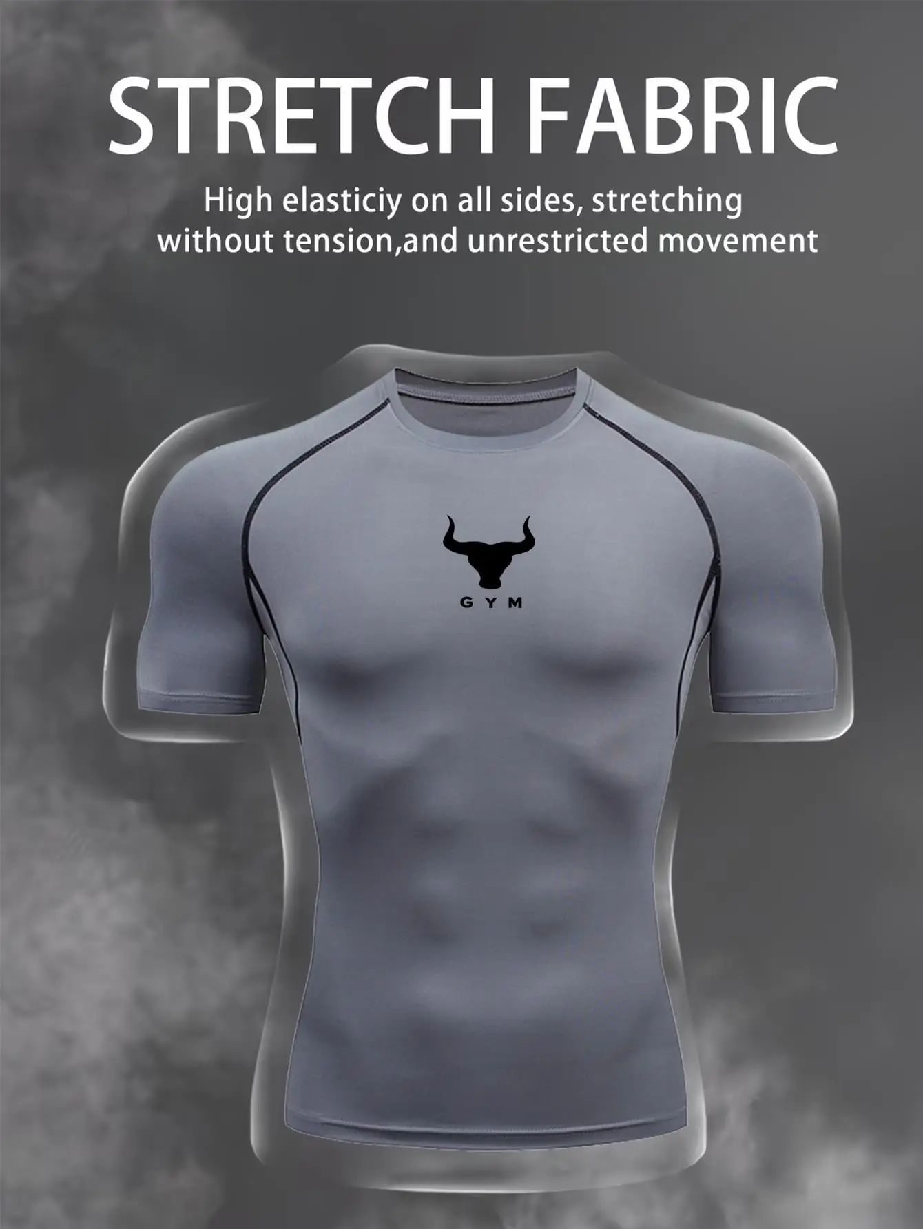 New Compression Shirt Men Fitness Gym Sport Running T-Shirt Tops Tee Quick Dry Short Sleeve T-Shirt For Men