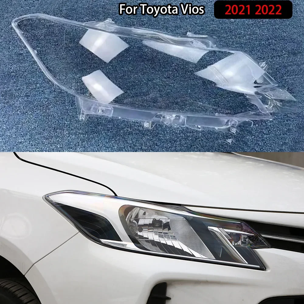 

For Toyota Vios 2021 2022 Car Transparent Lampshade Head Light Lamp Cover Glasses Lamp Shade Headlight Shell Cover Lens Parts