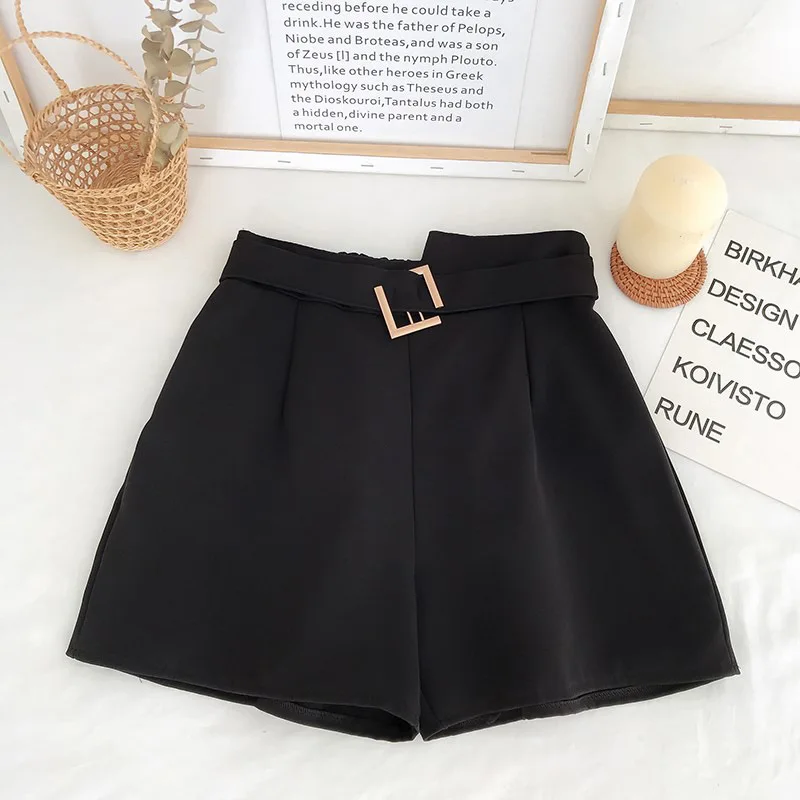 Fashion 2023 Summer Chiffon High Waist Wide-legged Shorts Casual Versatile Slim Straight Hot Pants For Women\'s Clothing Y2K