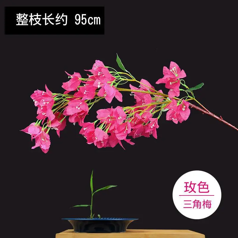 95cm Rayon-Bougainvillea-Zweige Rote Kunstblumen mit Drahtstiel Hochzeitsdekoration 100 Stück – Detail 18