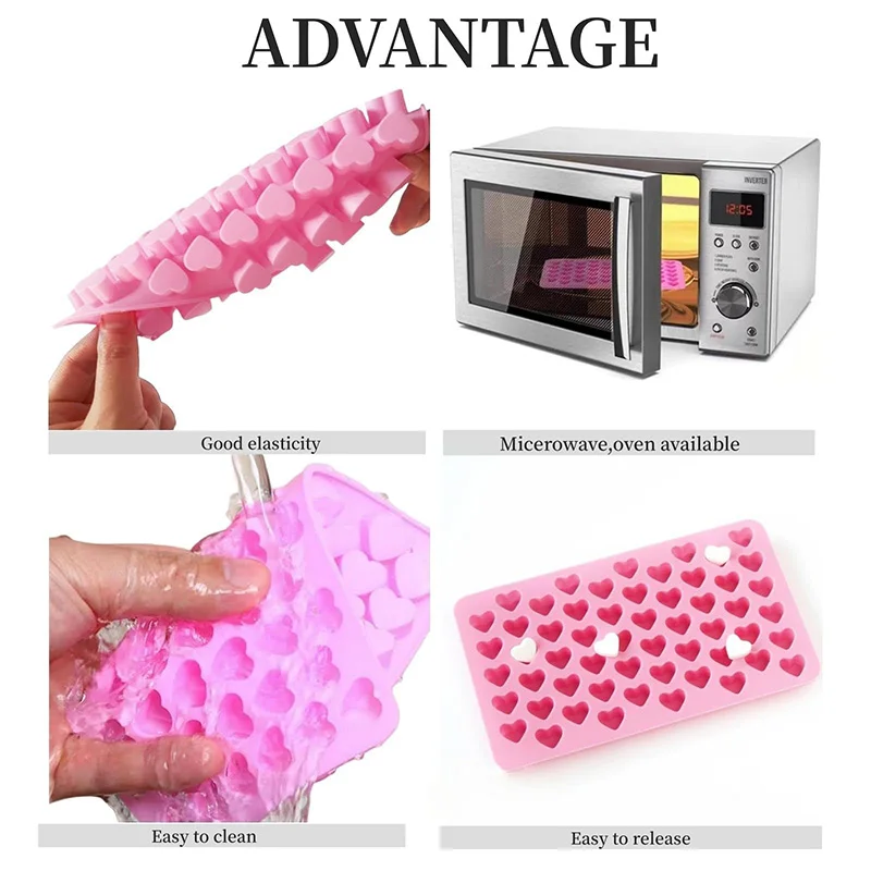 Stampi in Silicone a cuore stampo da forno in Silicone antiaderente per uso alimentare stampo per caramelle riutilizzabile utilizzato per forniture