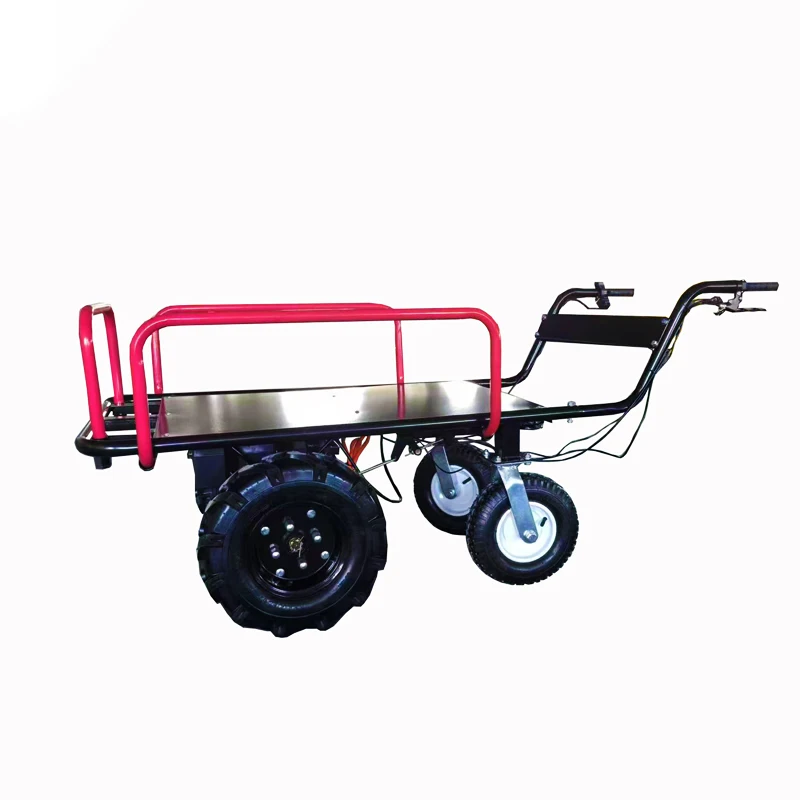 

Household and Industrial Electric Trolley 4-wheel Platform Handcart Cargo Trolley Outdoor Heavy-duty Garden Handcart Dump Truck