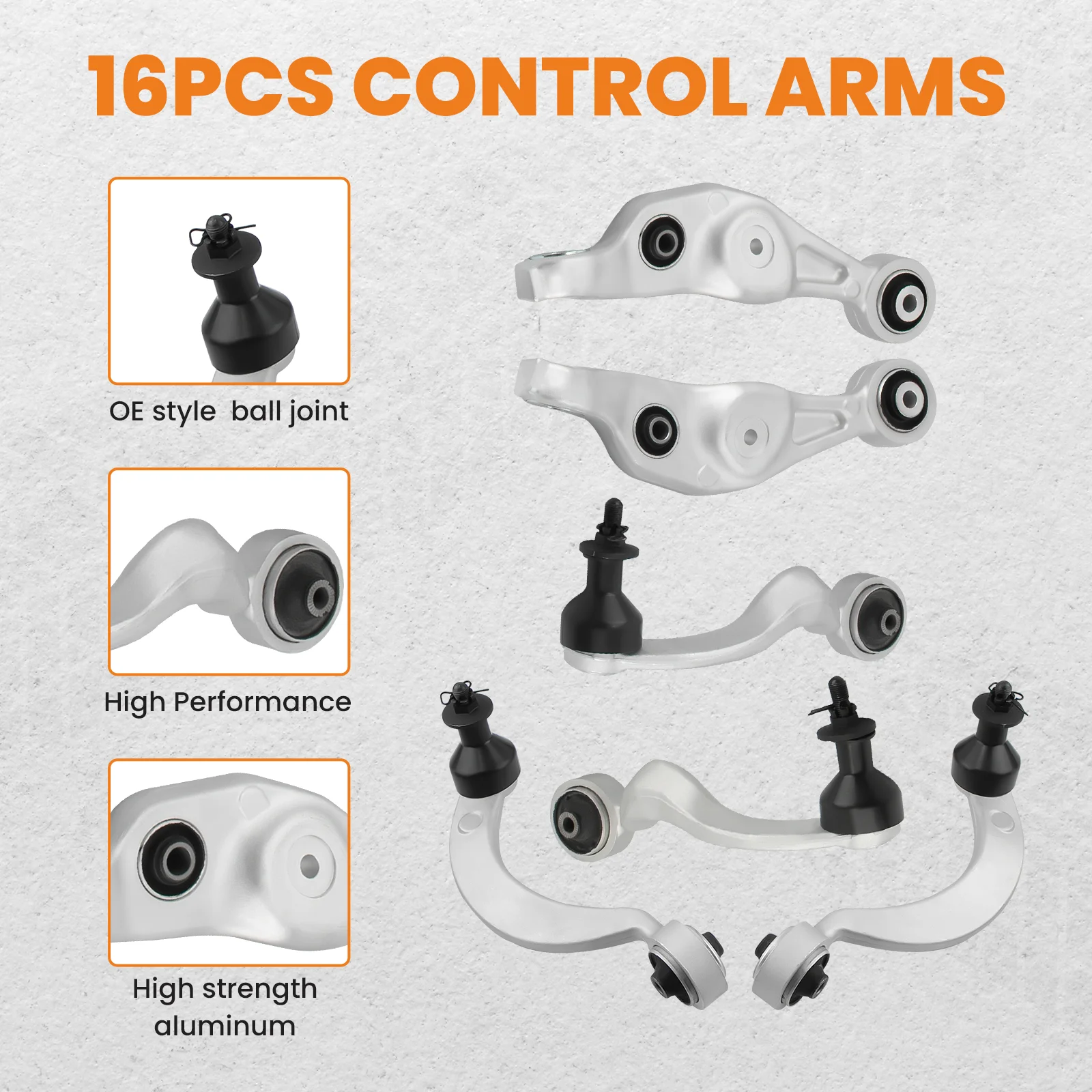 16pc Front Upper Lower Control Arm Ball joint Tie Rods for Lexus LS460 2007-2017