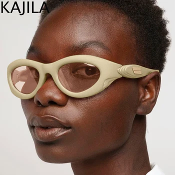 Gafas de sol deportivas ovaladas Steampunk para mujer 2025, gafas de sol Punk Y2K de diseñador de marca de lujo para mujer, gafas Retro de los años 2000