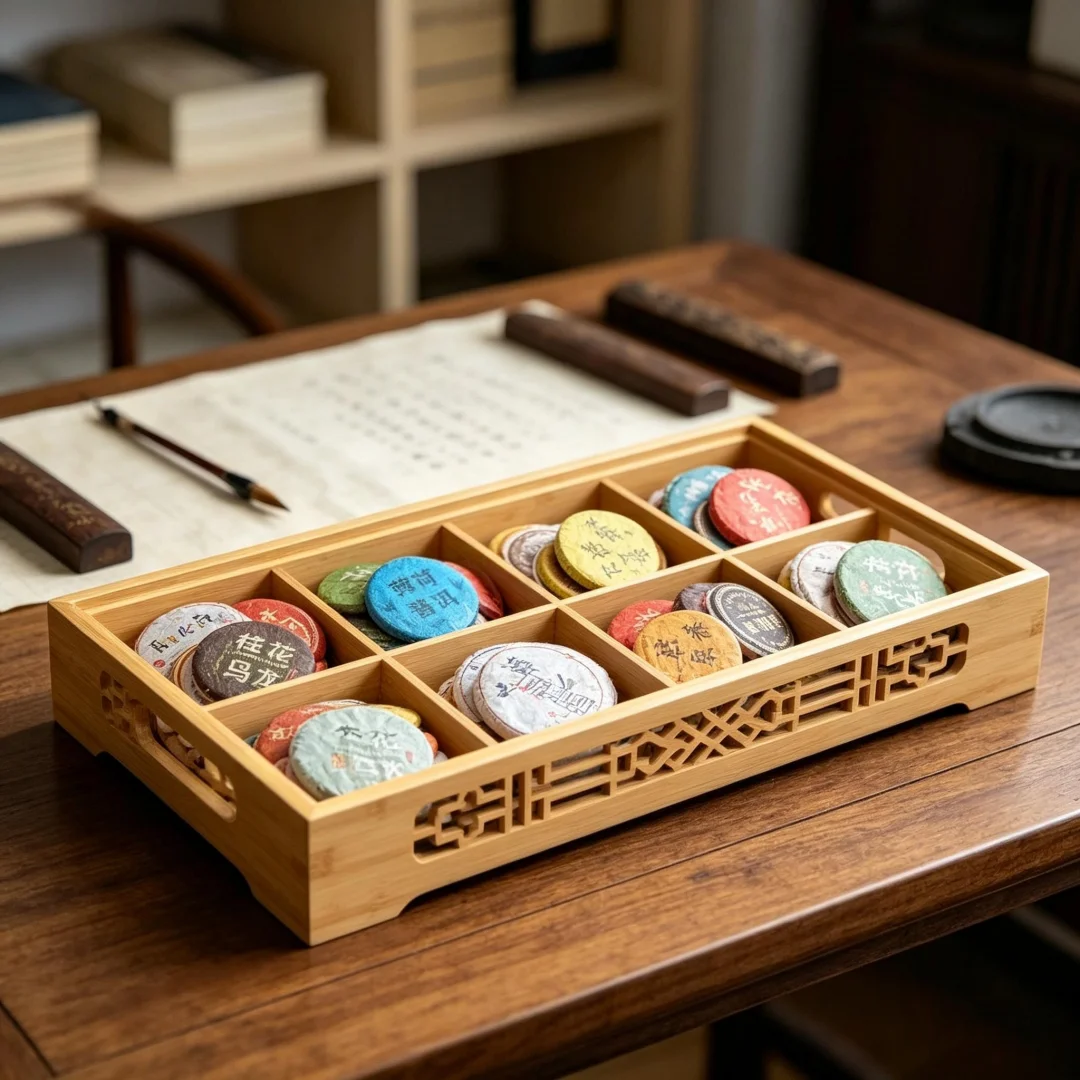 Choice Mini Puer Small Tea Cake Storage Bottle 30 Various Shu&Raw Pu'er Green/Blacktea Sealed Jar Chinese Yunnan Free NO Bottle