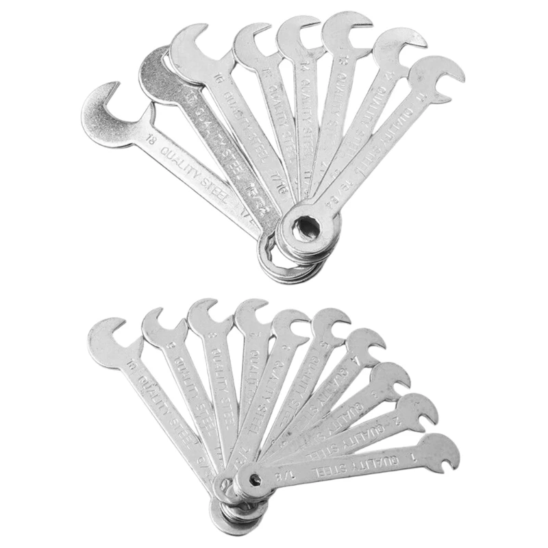 

18Pcs Mini Combination Wrench Set Open End Pocket Ratchet Wrenches for Household Repairs Automotive Work Maintenance