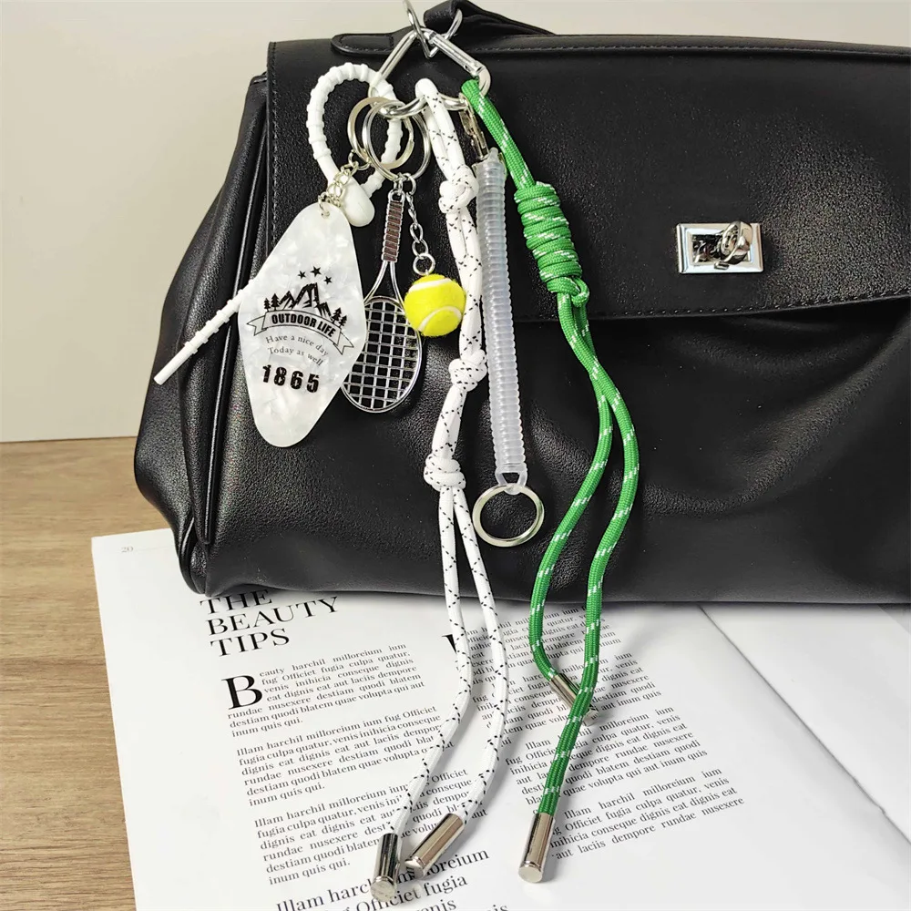 Camera Bow Keychain Braided Rope Charm Bag Pendant Brown Cortical Dachshund Pendant Versatile Lanyard miu miu Bag Accessories