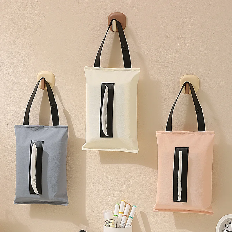 Tissue Box Wall-mounted Living Room Pumping Carton Face Towel Storage Box Hanging Car Tissue Bag Wipes Box
