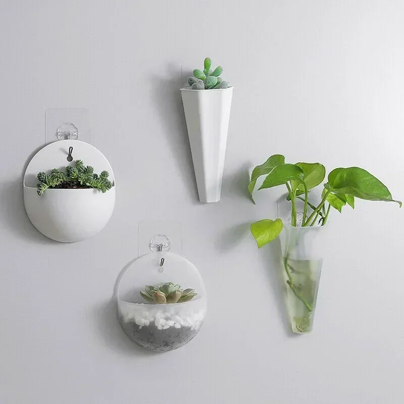 Flower Planting Garden Indoor Home Garden Wall Party Plant Decoration Wall Decor Plastic Hanging Flower Pot Wall Mounted