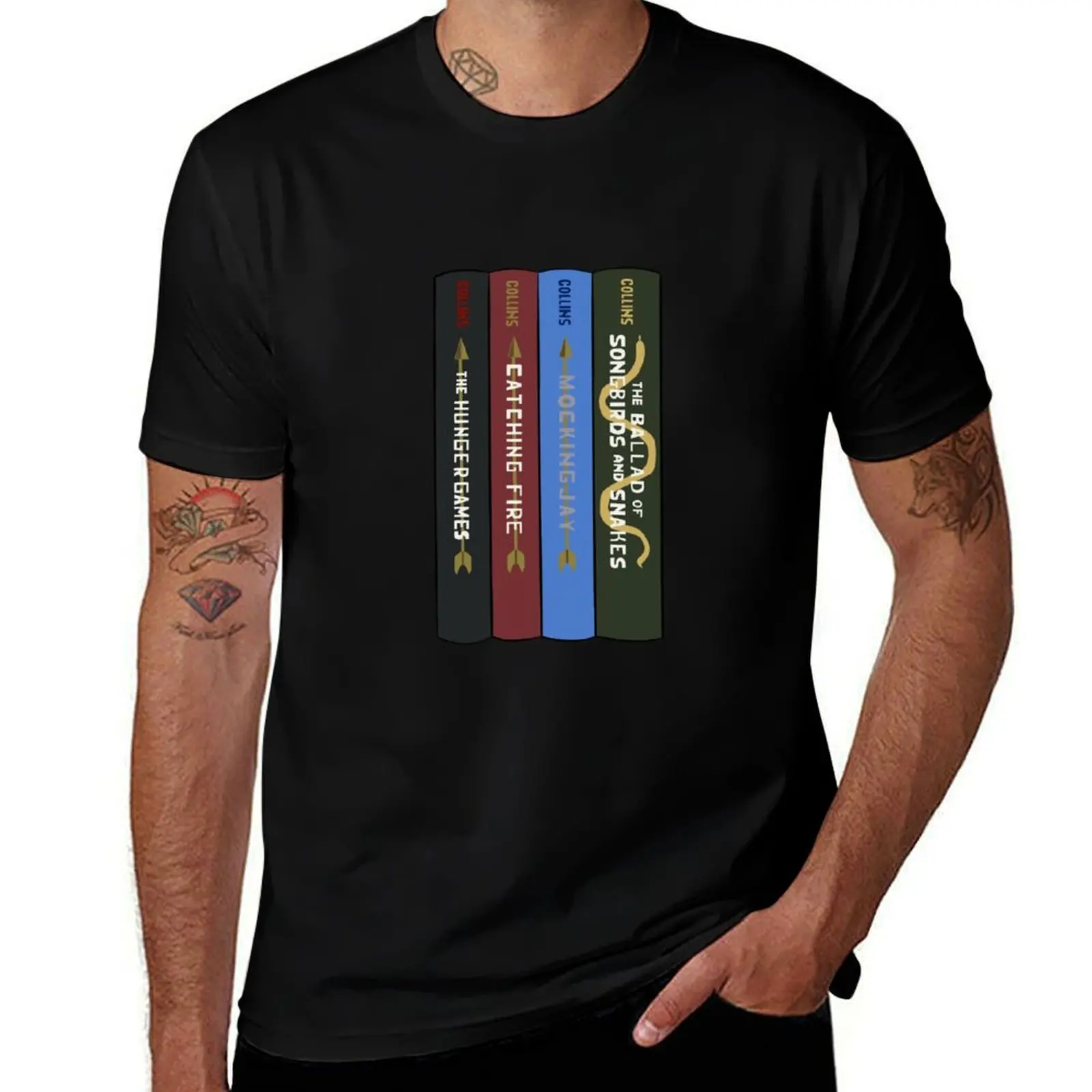 The hunger games series book stack T-Shirt Soft Anti-Shrink Cotton Tee T-Shirt