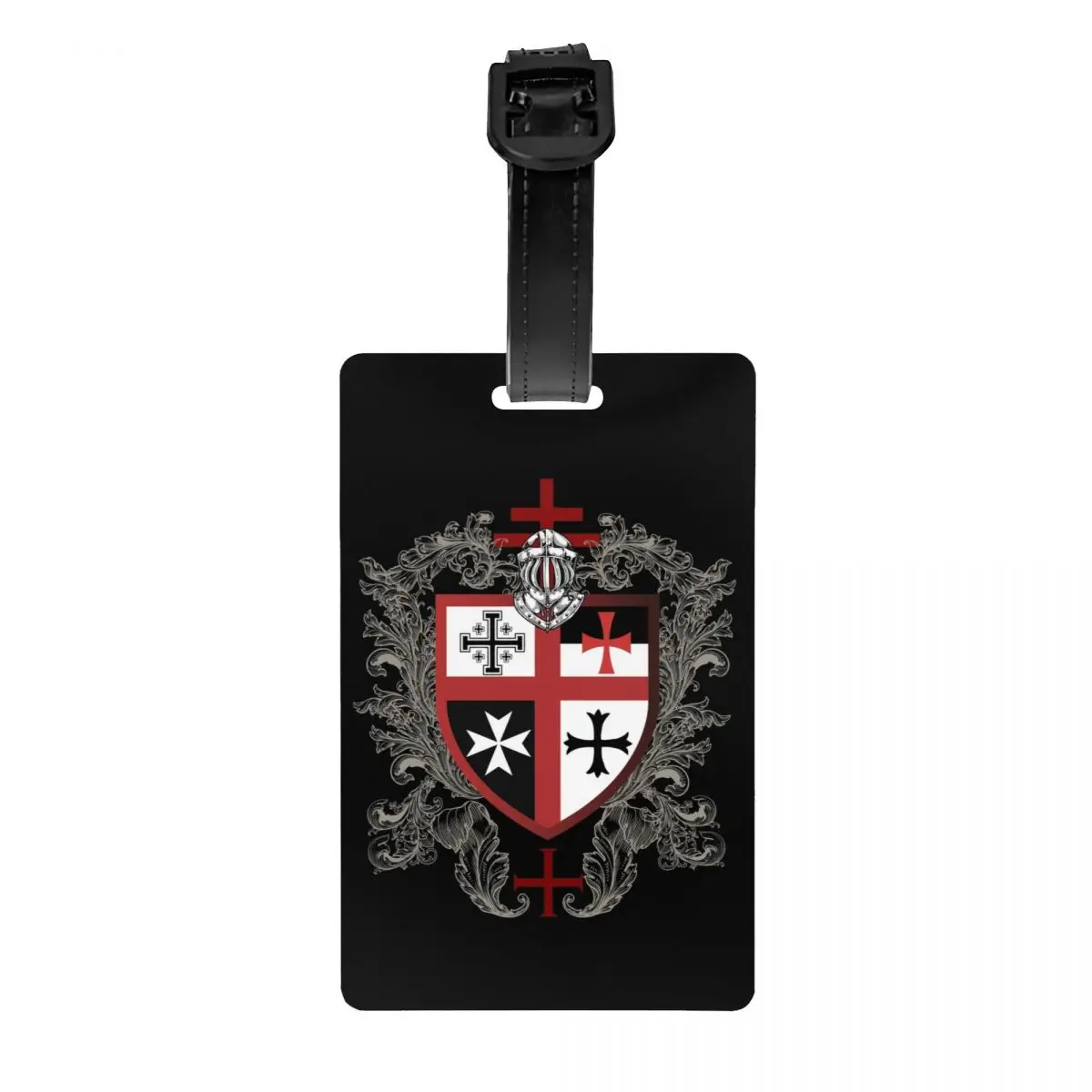 Cavaleiros Templários Escudo Cruzado Símbolo Etiqueta de bagagem, Emblema Medieval, Ordem Secreta, Etiquetas de bagagem, Privacidade, Cartão de identidade, Malas