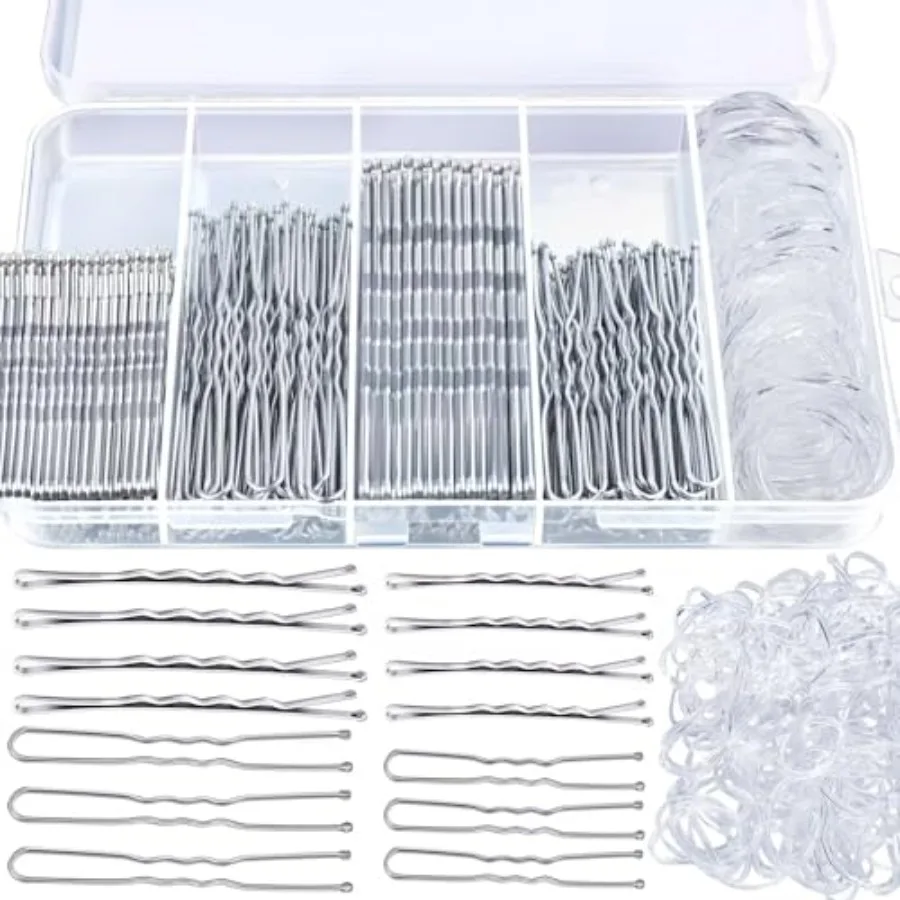 

Limited-time offer 300pcs Silver Bobby Pins Hair Pins Kit, 100pcs Bobby Pins 100 Hair Pins for Women for Buns, 100pcs Hair Band