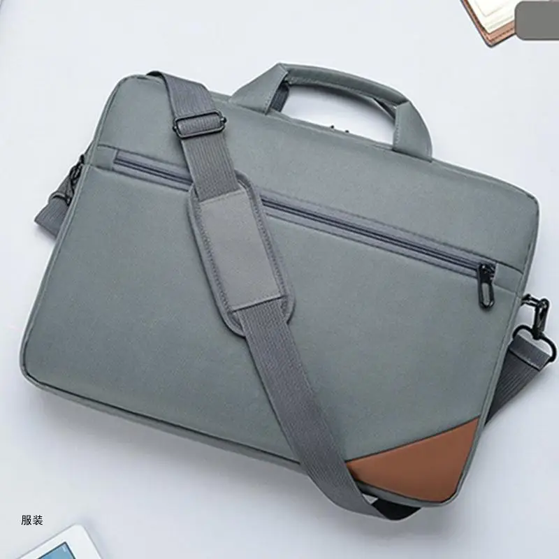 D0ud bolsa tote para computador, maleta fina para notebook 15.6 polegadas, bolsa ombro mensageiro para laptop,