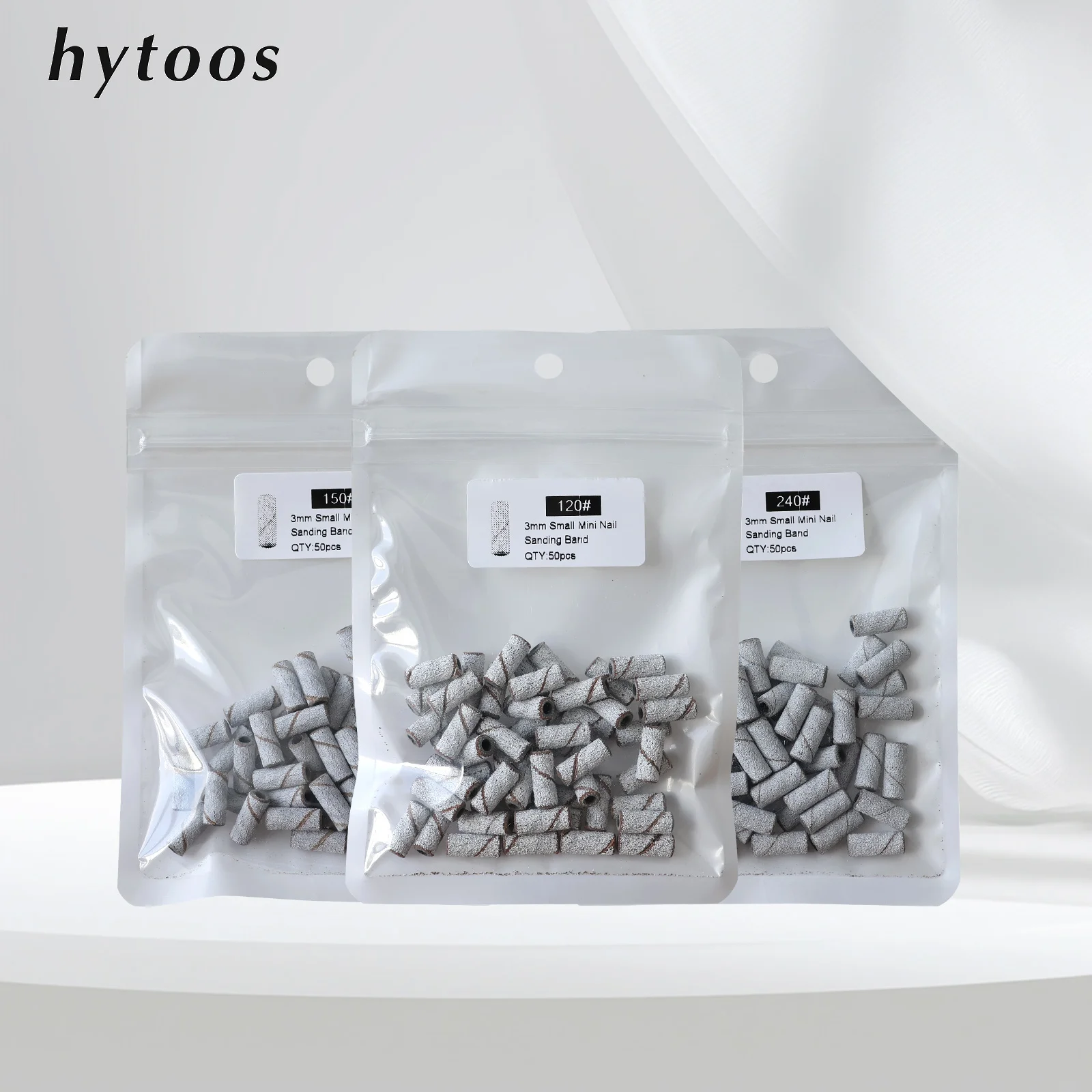 HYTOOS 3mm 미니 지브라 샌딩 밴드 (만드렐 없음) 전동 네일 드릴 비트 액세서리 젤 제거 네일 케어 광택 도구