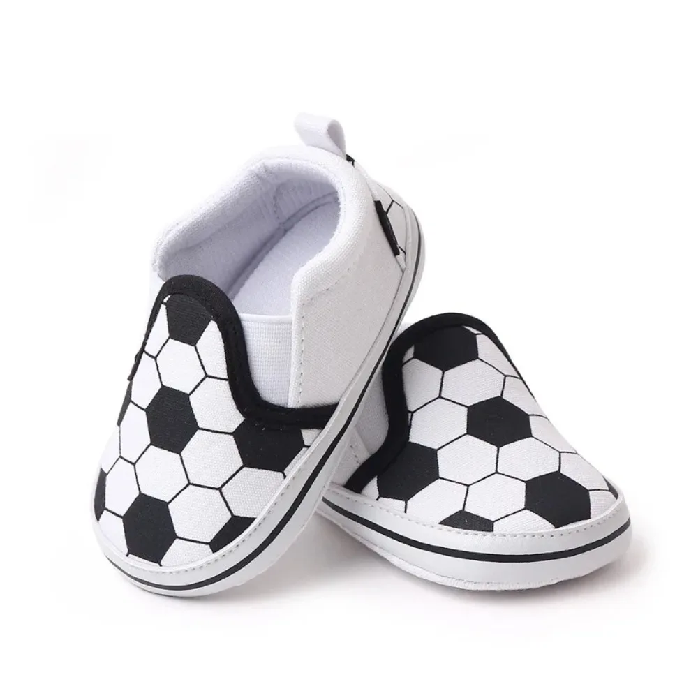 0-18 Maanden Baby Canvas Voetbalsportschoenen Geruit Patroon Ondiepe Mond Babyschoenen Voor Eerste Stappen Katoen Zool Antislip