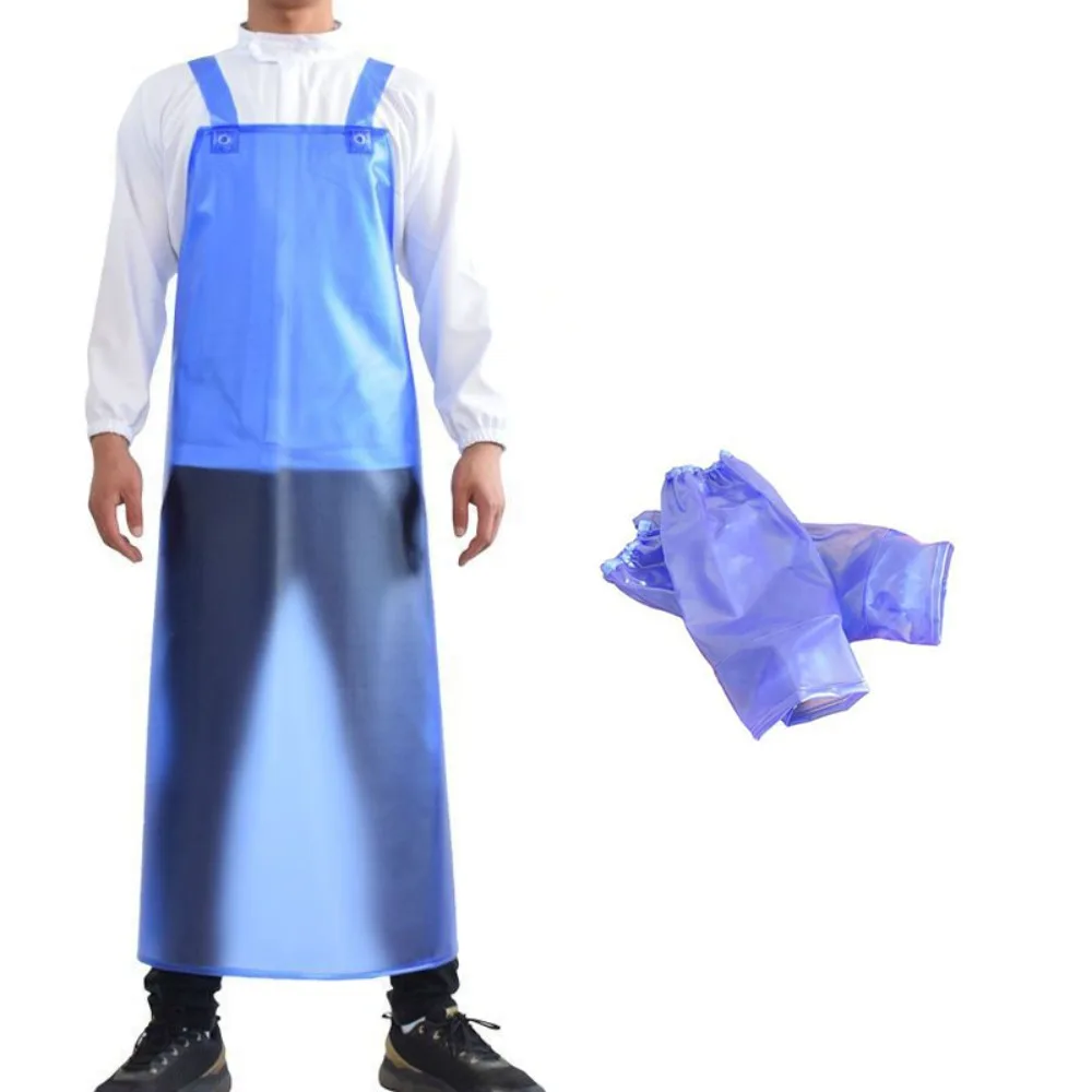 

Waterproof Slaughterhouse Apron Oil-proof Wear-resistant Garden Overclothes with Sleeve Thickened Housework Apron Home