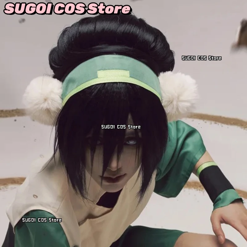 

SUGOI COS+Blind Bandit Toph Beifong Cosplay Wig Anime Movie Customized Style Hair Master Powerful Halloween Women Dress UP