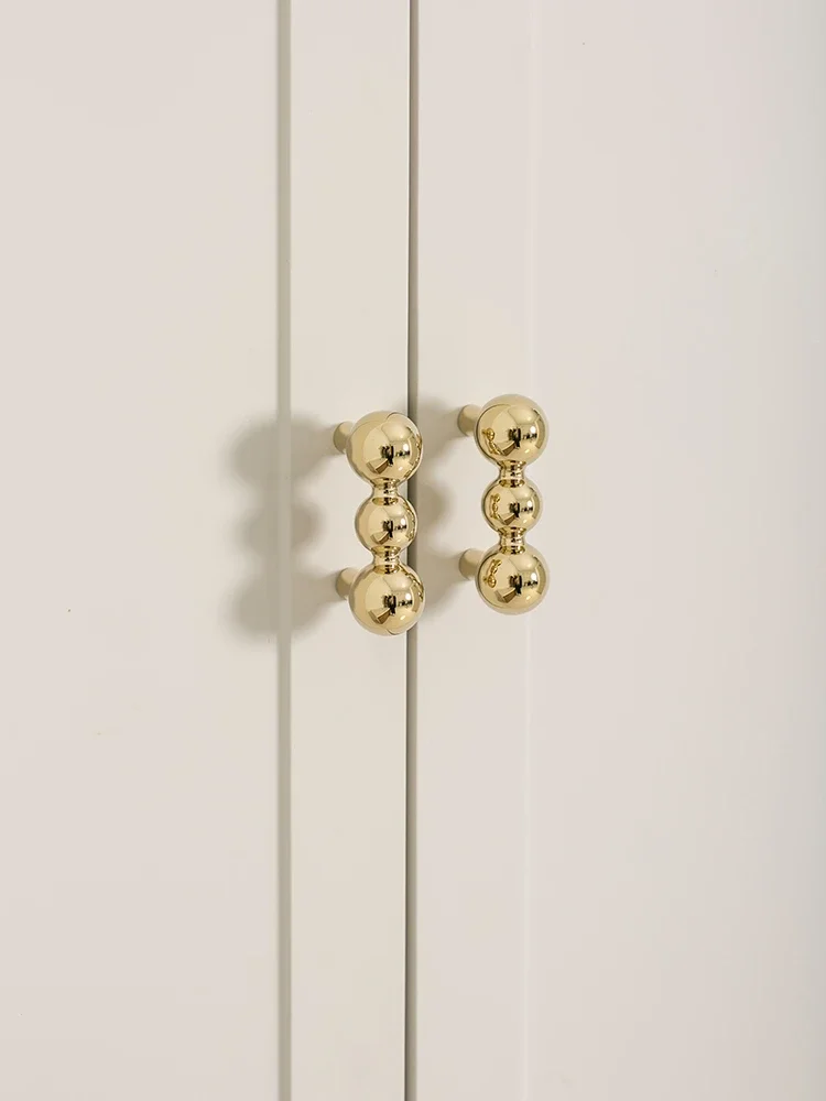 Solid Brass Ball Foot Cabinet Knobs Pull T-bars Kitchen Cloakroom Wardrobe Small Handle Bar Hole 45mm Decorative Knob