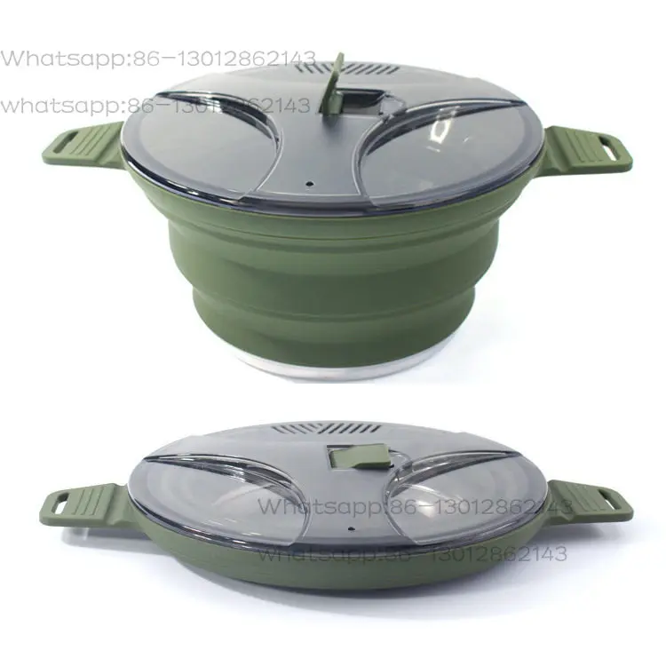 2026New Outdoor Camping Folding Pot, Silicone Hiking Cooking Pot, Portable Outdoor Cooking Set, Stainless Steel Camping Cookware
