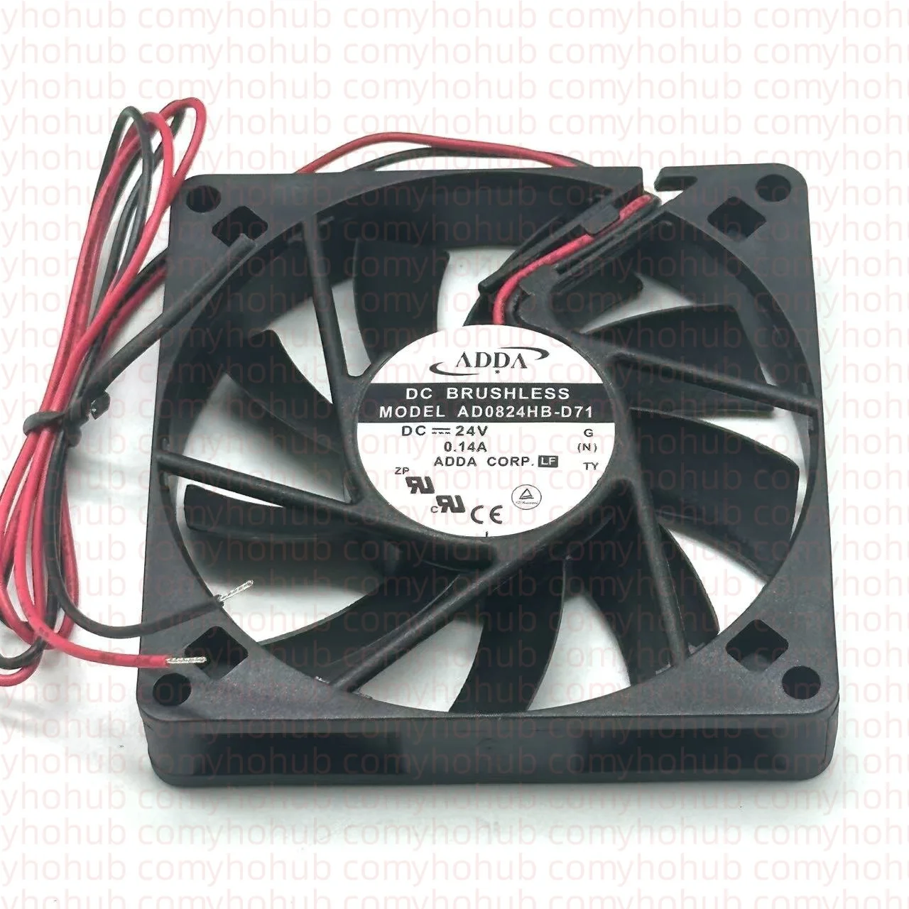ADDA AD0824HB-D71 DC 24V 0.14A 80x80x15mm 2-Wire Server Cooling Fan