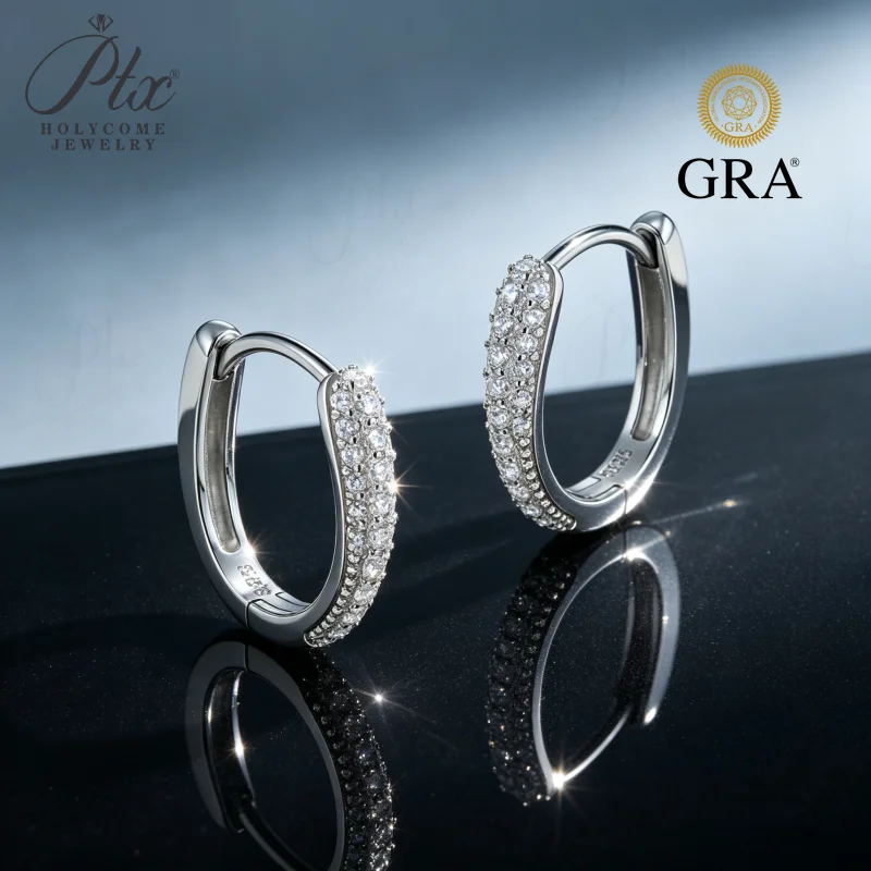 Moissanite Earrings Round Cut D Color VVS1 925 Sterling Silver GRA Certified Factory Direct Commute Ready For Her