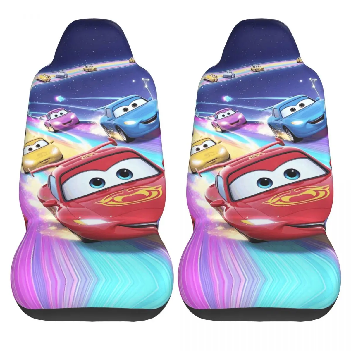 

Чехлы на автомобильные сиденья Lightning MCqueen, полиэстеровые автомобильные чехлы на сиденья для грузовиков, защитный чехол из двух частей, высококачественный чехол