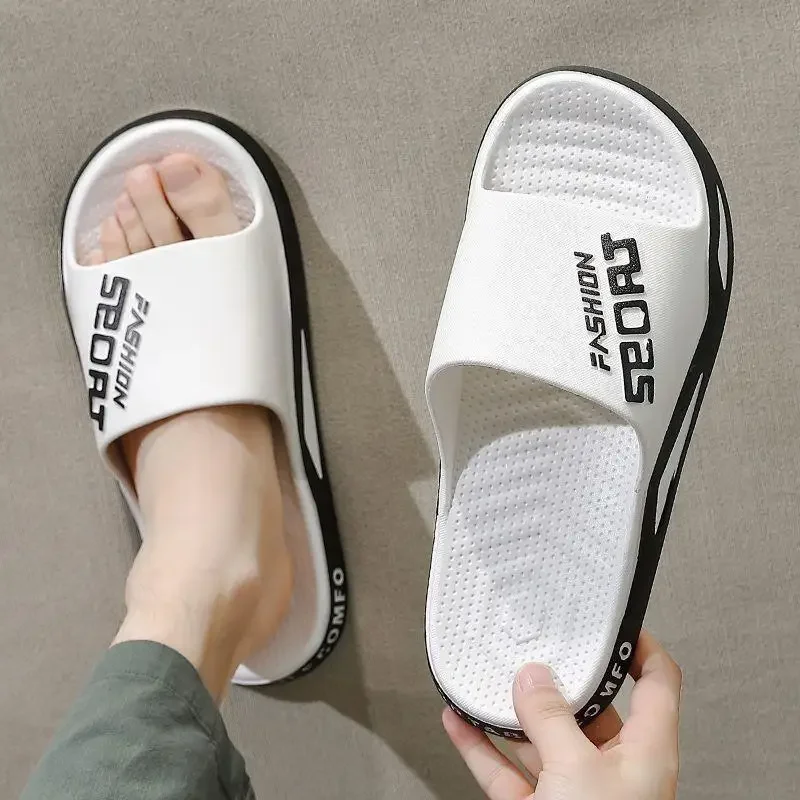 Men's Plus Size Cool Bathroom Slippers - Thick and Sturdy, Odor-Proof with Anti-Slip Sole - Suitable for All Seasons