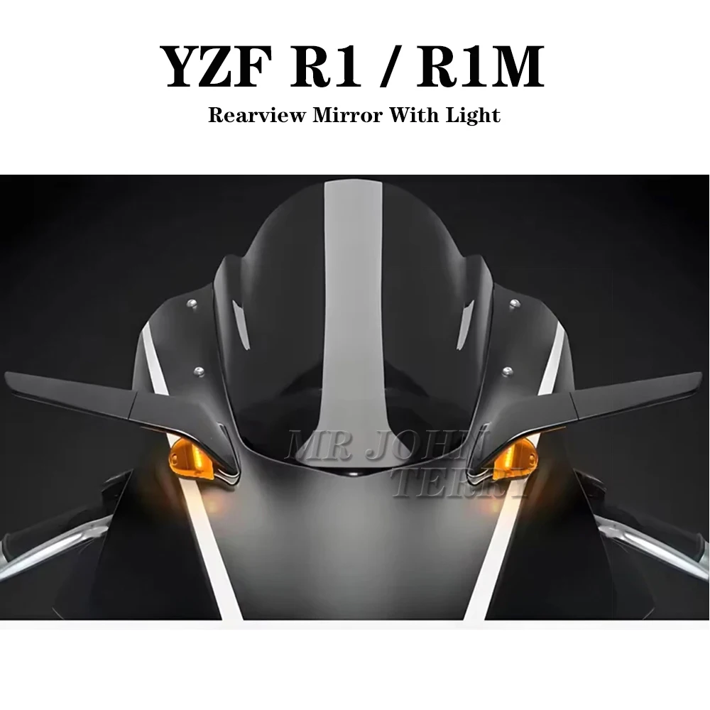 NEW For Yamaha YZF R1 r1 M 2020 - 2025 Motorcycle Rearview Side Mirrors Wind Wing Adjustable Rotating with LED Light