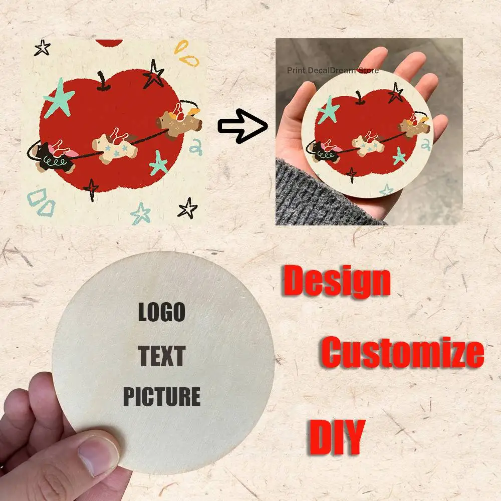 

Custom DIY Pattern round Wooden Coaster Decorative Coffee Cup for Use in Coffee Shops Bars Wine Beer