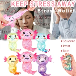 1/3/6/9PCS Squishy Stress Glitter Axolotl Squishy Sugar Ball For Children's Adult Stress Relief Party Gift Easter Basket Filler