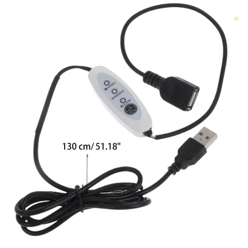 USB-переключатель «папа-мама», светодиодный интеллектуальный регулятор скорости, линейный шнур, 3-ступенчатый регулятор Прямая