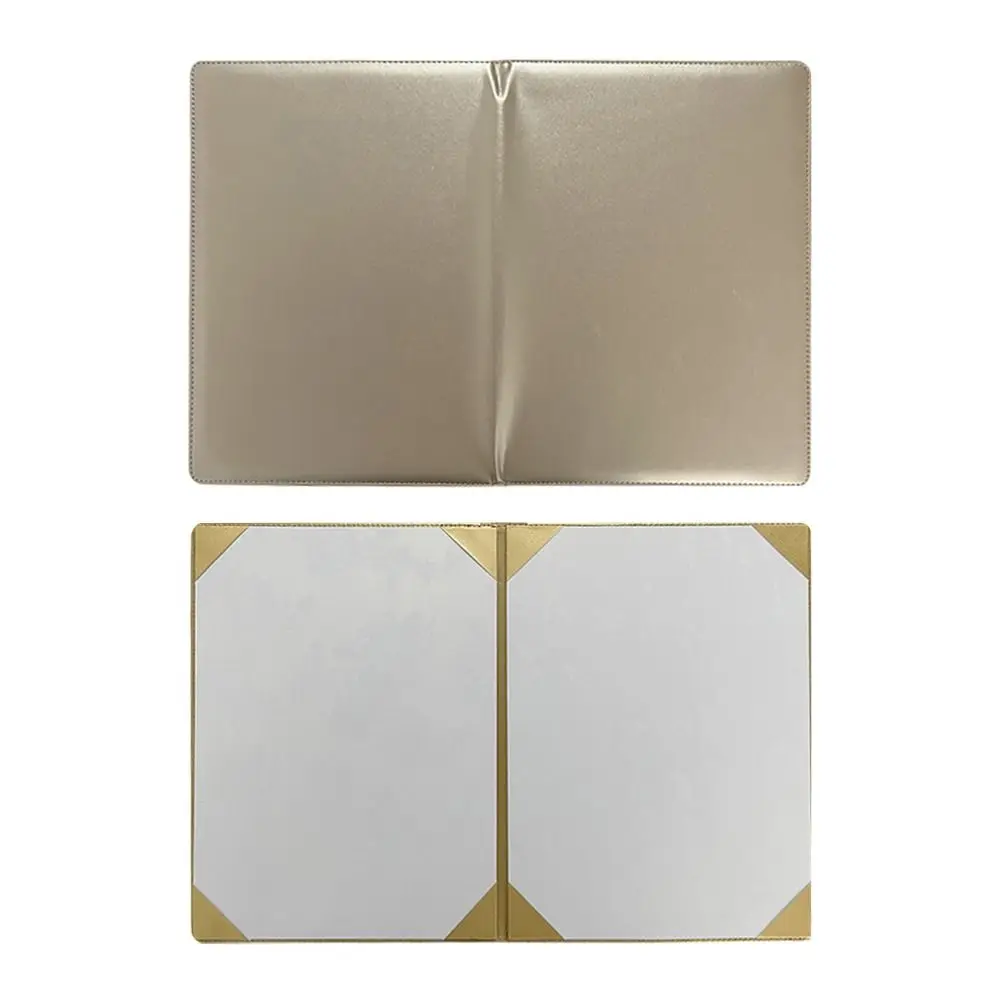 1Pcs New Surface A3 A4 Paper Hardcover Thicken Gold Certificate Cover Red PU Leather File Page Folder Hosted Speech