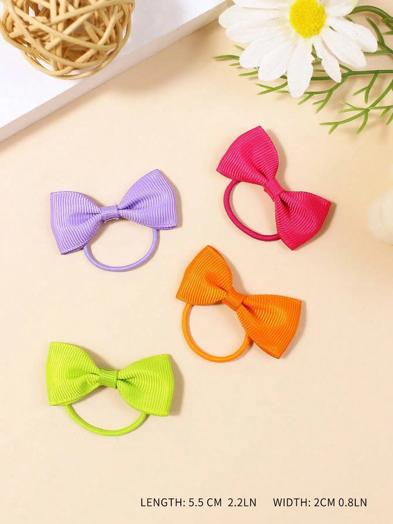 40 шт., резинка для волос с бантом для маленьких девочек