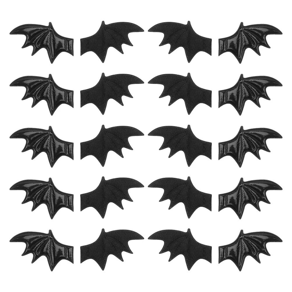 

20pcs Bat Wing Embellishments Halloween Mini Bats Wing Sew Or Iron-On Patches For Clothing Repair Crafts Diy Accessories