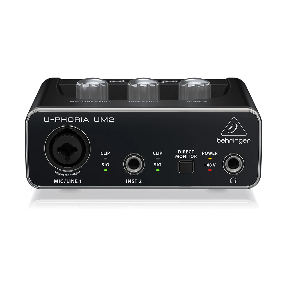 Behringer U-Phoria UM2 Studio Sound Card 2-Channel USB Audio Interface With 1 XENYX Preamp Pa System Music Equipment