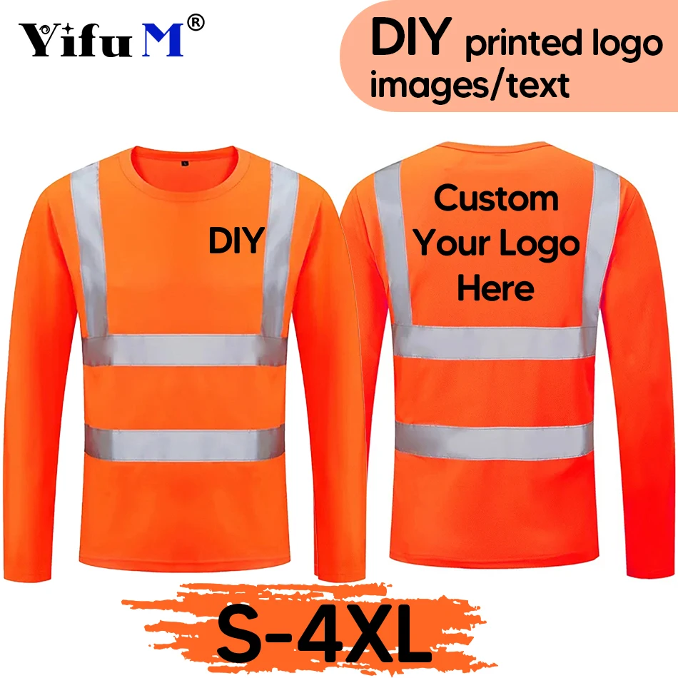 

DIY Outdoor Shirt Fluorescent High Visibility Safety Work Shirt Breathable Work T Shirt Reflective Vest Tops Quick Dry Summer