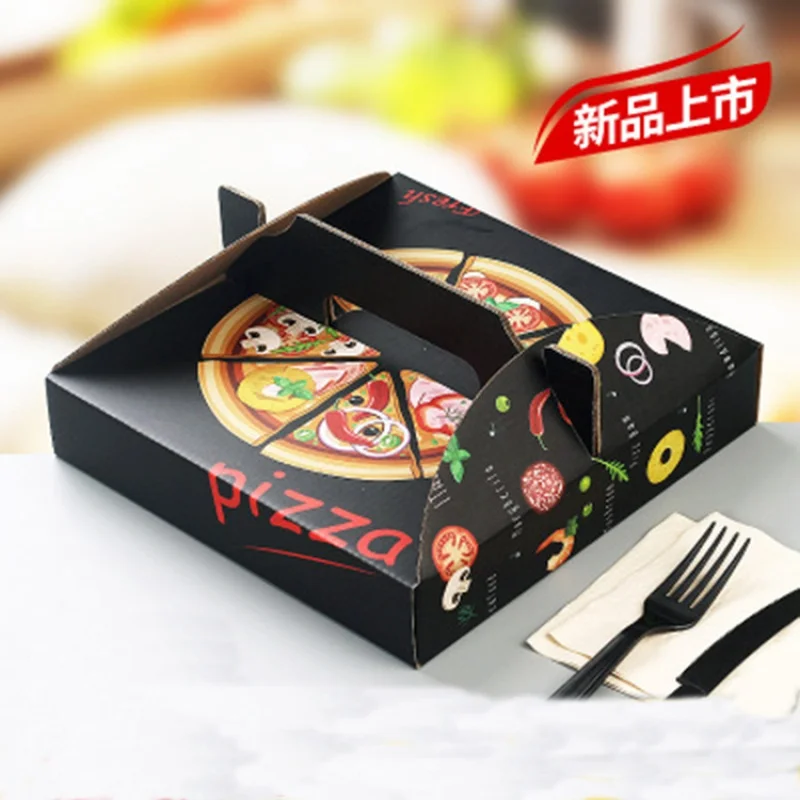 

Customized productDelivery carton slice custom printed logo black paper pizza box