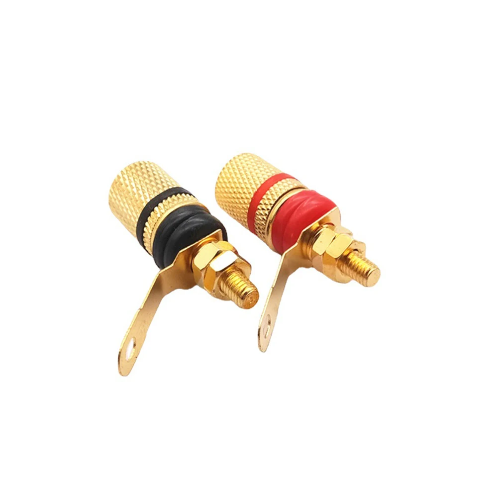 

10Pcs Gold Plated Amplifier Speaker Binding Post Connectors 4mm Banana Plug Socket Speaker Terminal Binding Posts Red Black