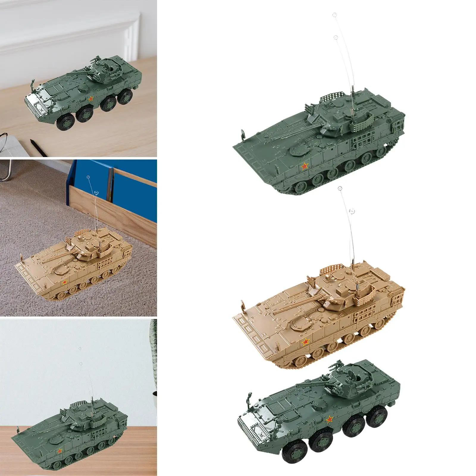 Kits de modelos de construcción de modelos de tanques blindados 1:72, modelo de carro de rotación para