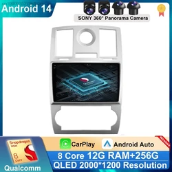 Android 14 For Chrysler 300/300C 2004-2011 Car Radio Stereo Wifi Navi Multimedia Video Player Autoradio 2Din 9in GPS Navi Maps