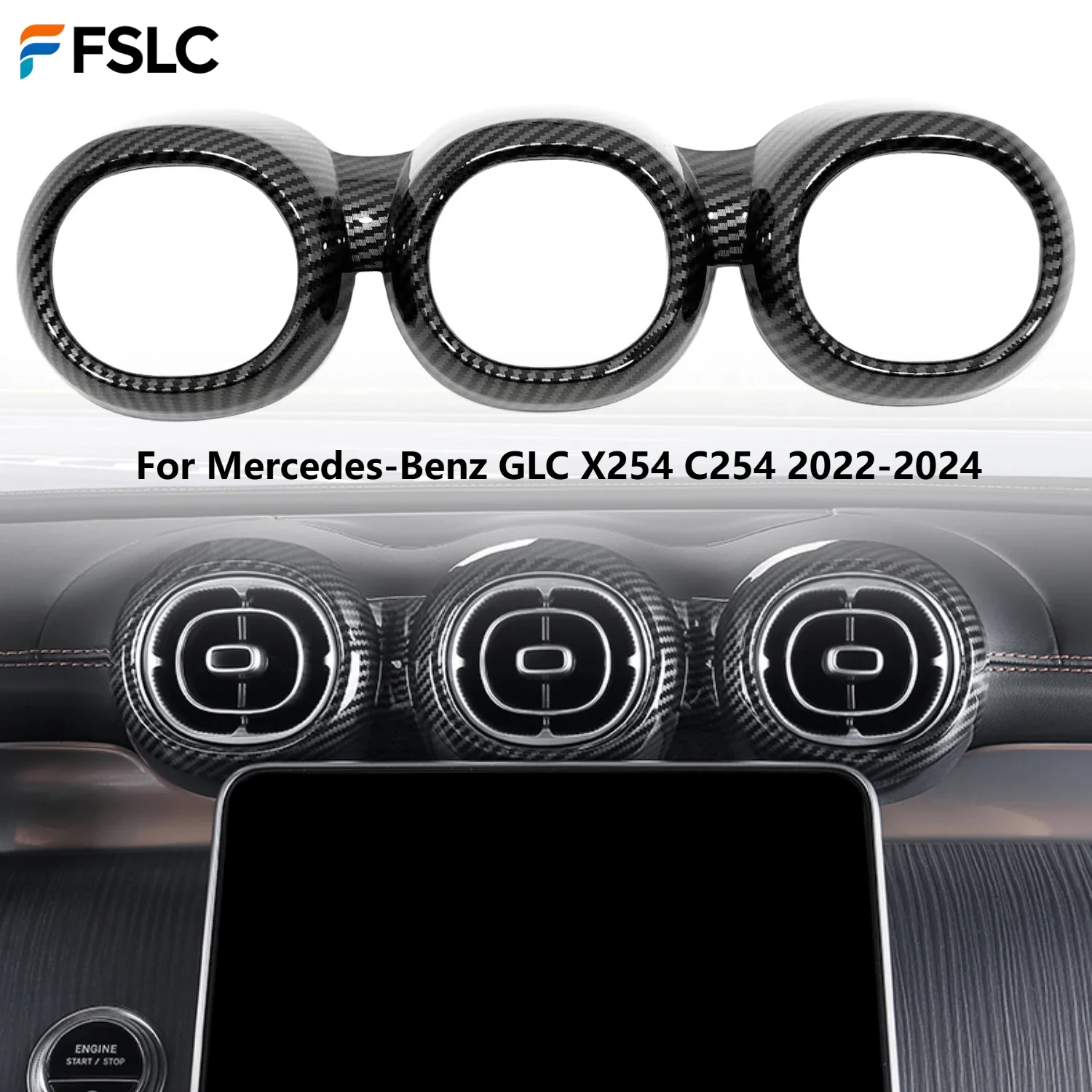

⭐ Оригинальный ⭐ Для Mercedes-Benz GLC X254 C254 2022 2023 2024: Аксессуары для автомобиля, накладка на дефлектор воздуховода из АБС-пластика, декоративная рамка, панель